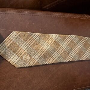 Versace Brown Plaid Silk Tie